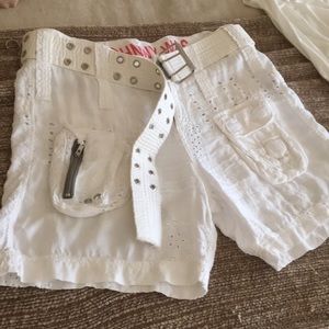 White eyelet shorts